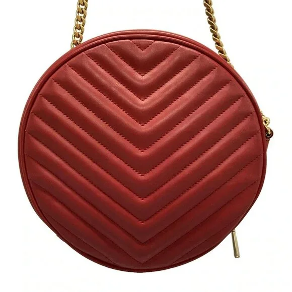 SAINT LAURENT PARIS 357401 Red Leather Shoulder Bag - Picture 3 of 15